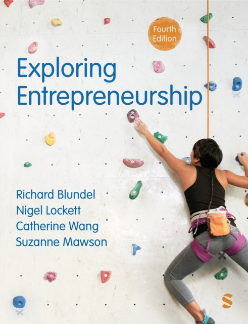 Cover of textbook, Exploring Entrepreneurship, 3rd edition showing a group of people white water rafting
